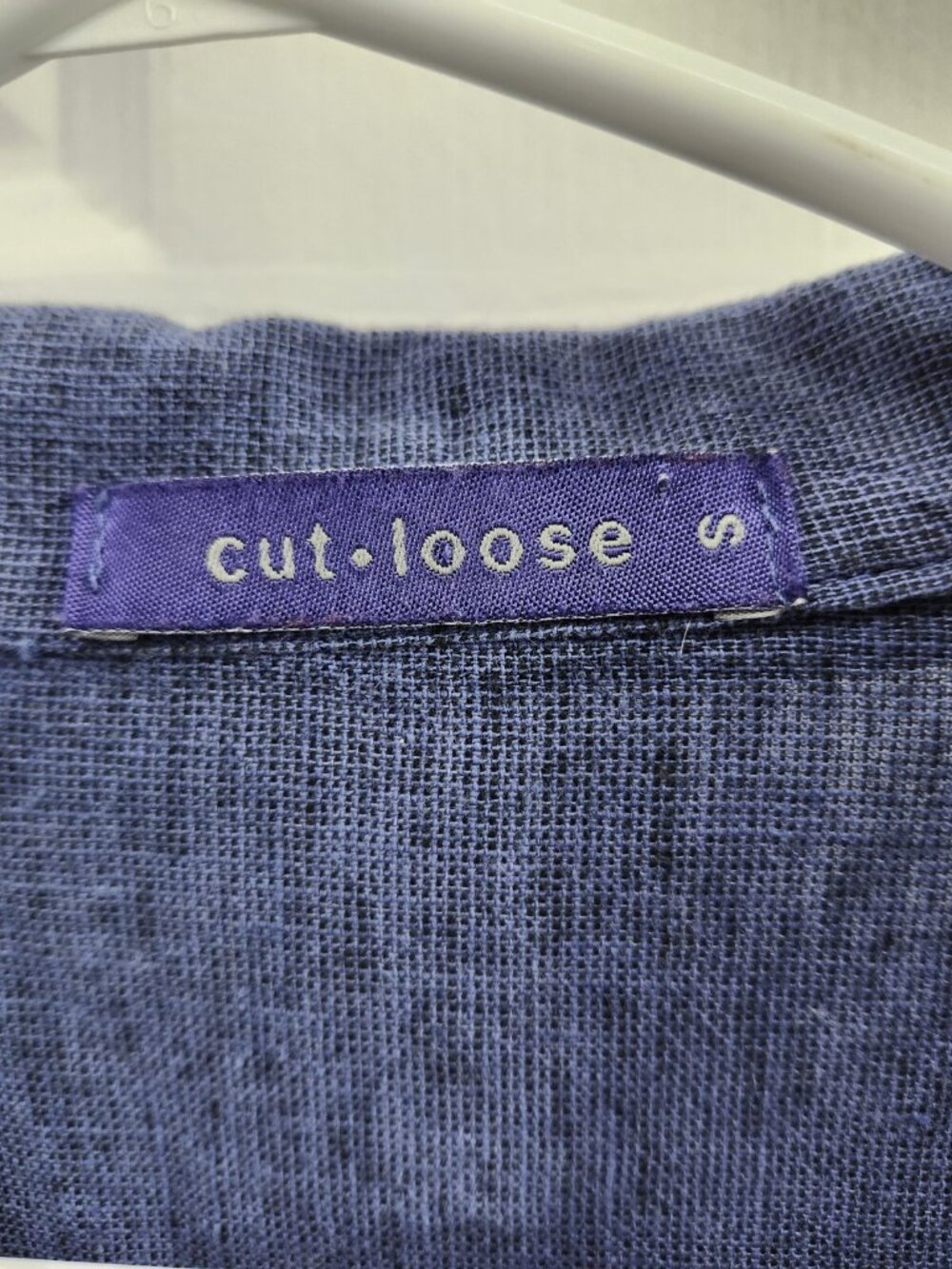 Cut Loose Linen Blend Blouse Peplum Coastal Blue Small - Picture 2 of 7